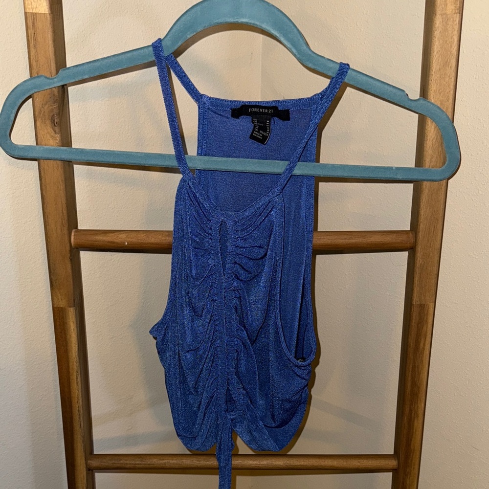 Forever 21 Royal Blue Ruched Tank Top